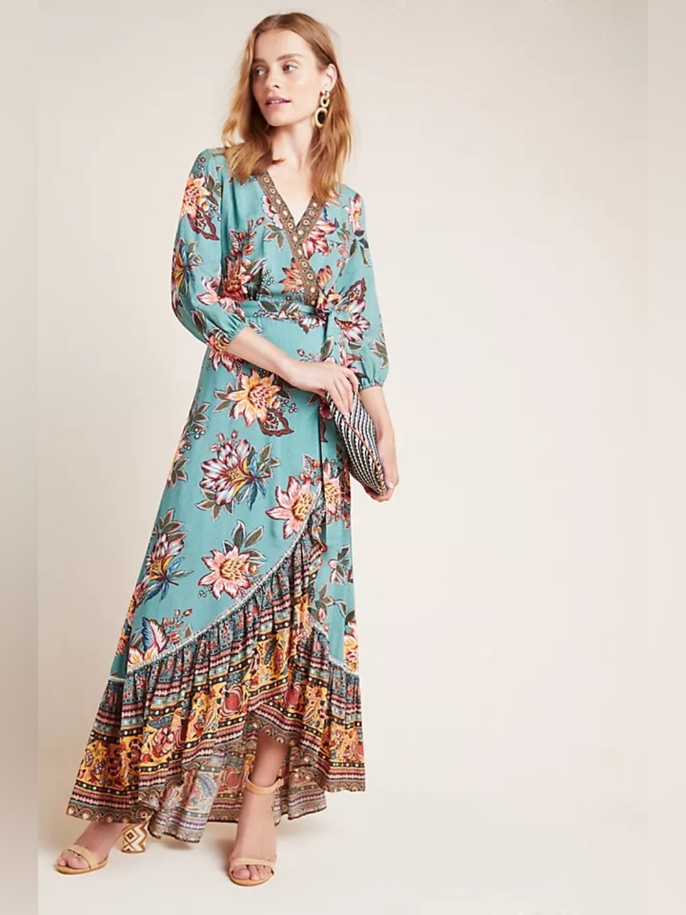 Farm Rio for Anthropologie Viera Wrap Dress size XS